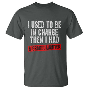 Funny Grandpas Girls Quote Classic Graphic T Shirt I Used To Be In Charge Then I Had A Granddaughter TS02 Dark Heather Print Your Wear