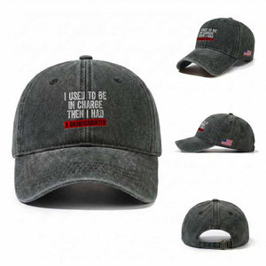 Funny Grandpas Girls Quote Classic Graphic Washed Cotton Baseball Cap I Used To Be In Charge Then I Had A Granddaughter TS02 Washed Cap Universal Fit Dark Green Print Your Wear