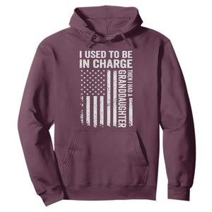 Patriotic American Flag Grandfather Pride Hoodie I Used To Be In Charge Granddaughter Funny Grandpas Girls Distressed USA Style