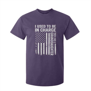 Patriotic American Flag Grandfather Pride T Shirt For Kid I Used To Be In Charge Granddaughter Funny Grandpas Girls Distressed USA Style TS02 Purple Print Your Wear