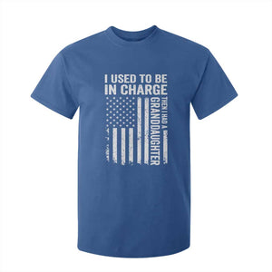 Patriotic American Flag Grandfather Pride T Shirt For Kid I Used To Be In Charge Granddaughter Funny Grandpas Girls Distressed USA Style TS02 Royal Blue Print Your Wear