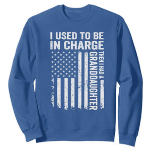 Patriotic American Flag Grandfather Pride Sweatshirt I Used To Be In Charge Granddaughter Funny Grandpas Girls Distressed USA Style TS02 Royal Blue Print Your Wear