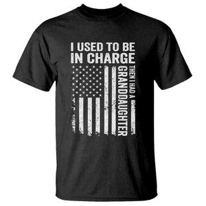 Patriotic American Flag Grandfather Pride T Shirt I Used To Be In Charge Granddaughter Funny Grandpas Girls Distressed USA Style TS02 Black Print Your Wear