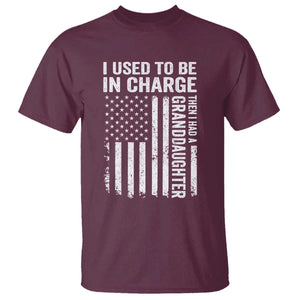 Patriotic American Flag Grandfather Pride T Shirt I Used To Be In Charge Granddaughter Funny Grandpas Girls Distressed USA Style TS02 Maroon Print Your Wear