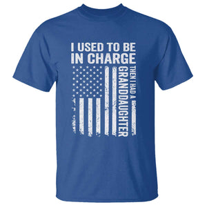Patriotic American Flag Grandfather Pride T Shirt I Used To Be In Charge Granddaughter Funny Grandpas Girls Distressed USA Style TS02 Royal Blue Print Your Wear