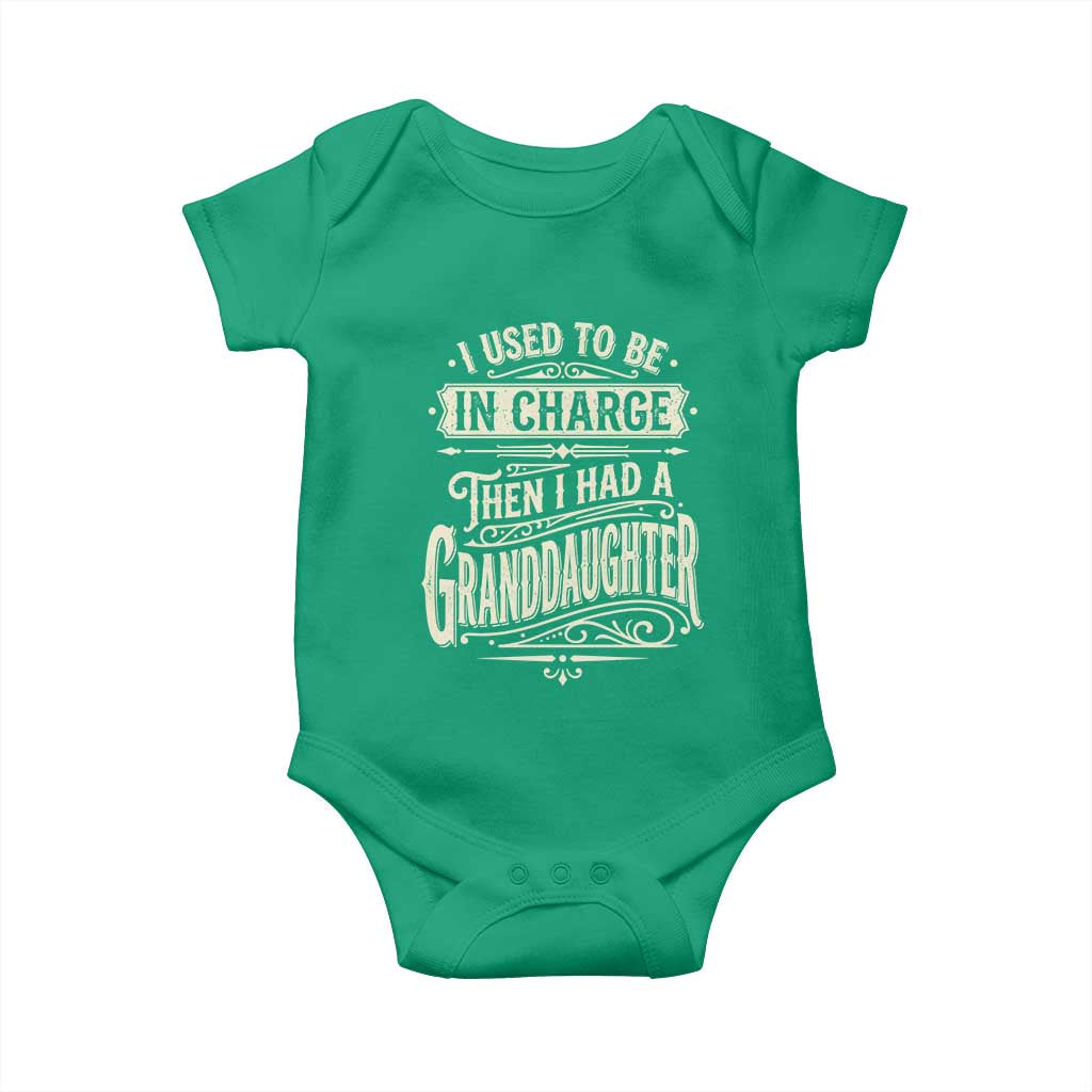 Vintage Style Western Funny Grandpas Girls Baby Onesie I Used To Be In Charge Then I Had A Granddaughter Retro Look