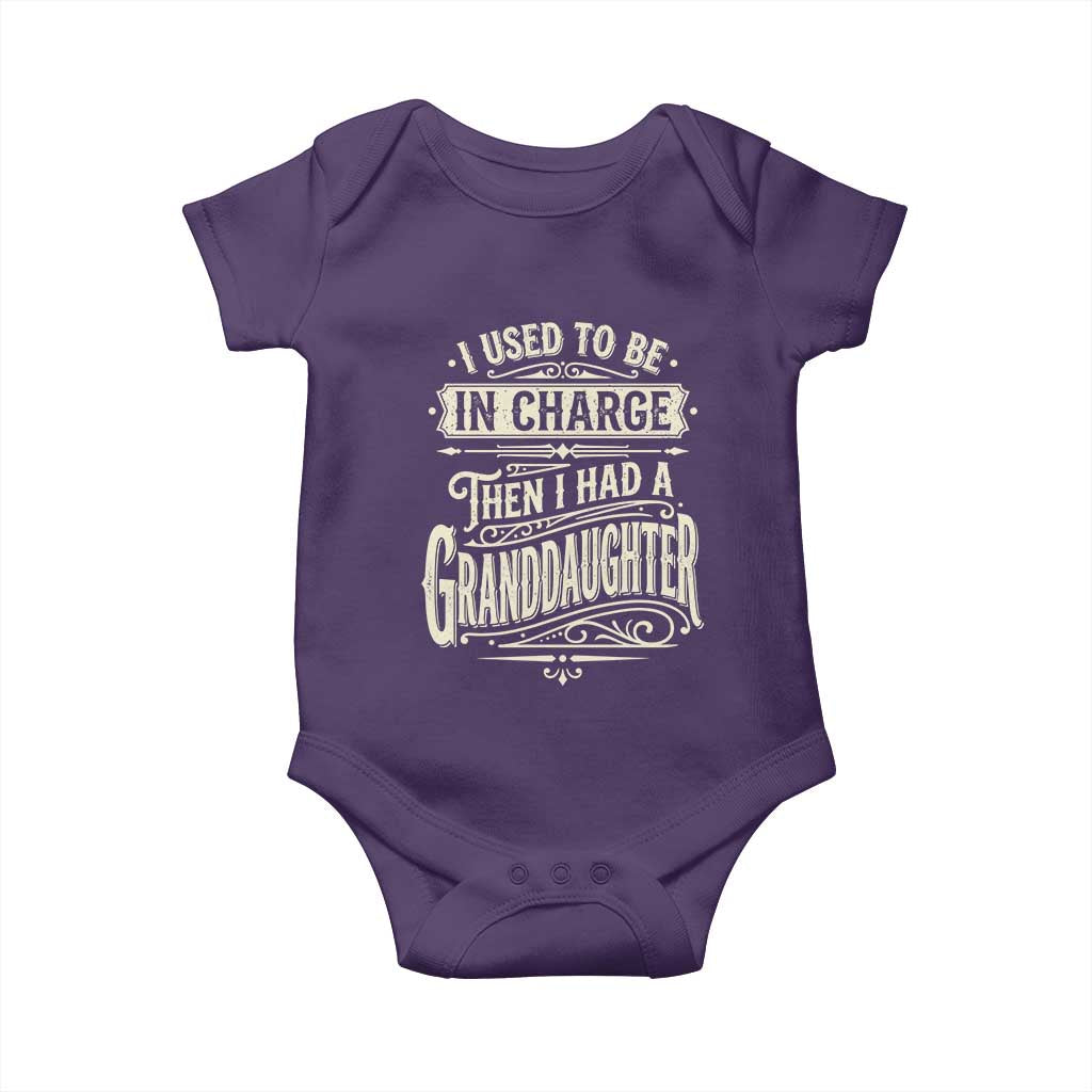 Vintage Style Western Funny Grandpas Girls Baby Onesie I Used To Be In Charge Then I Had A Granddaughter Retro Look