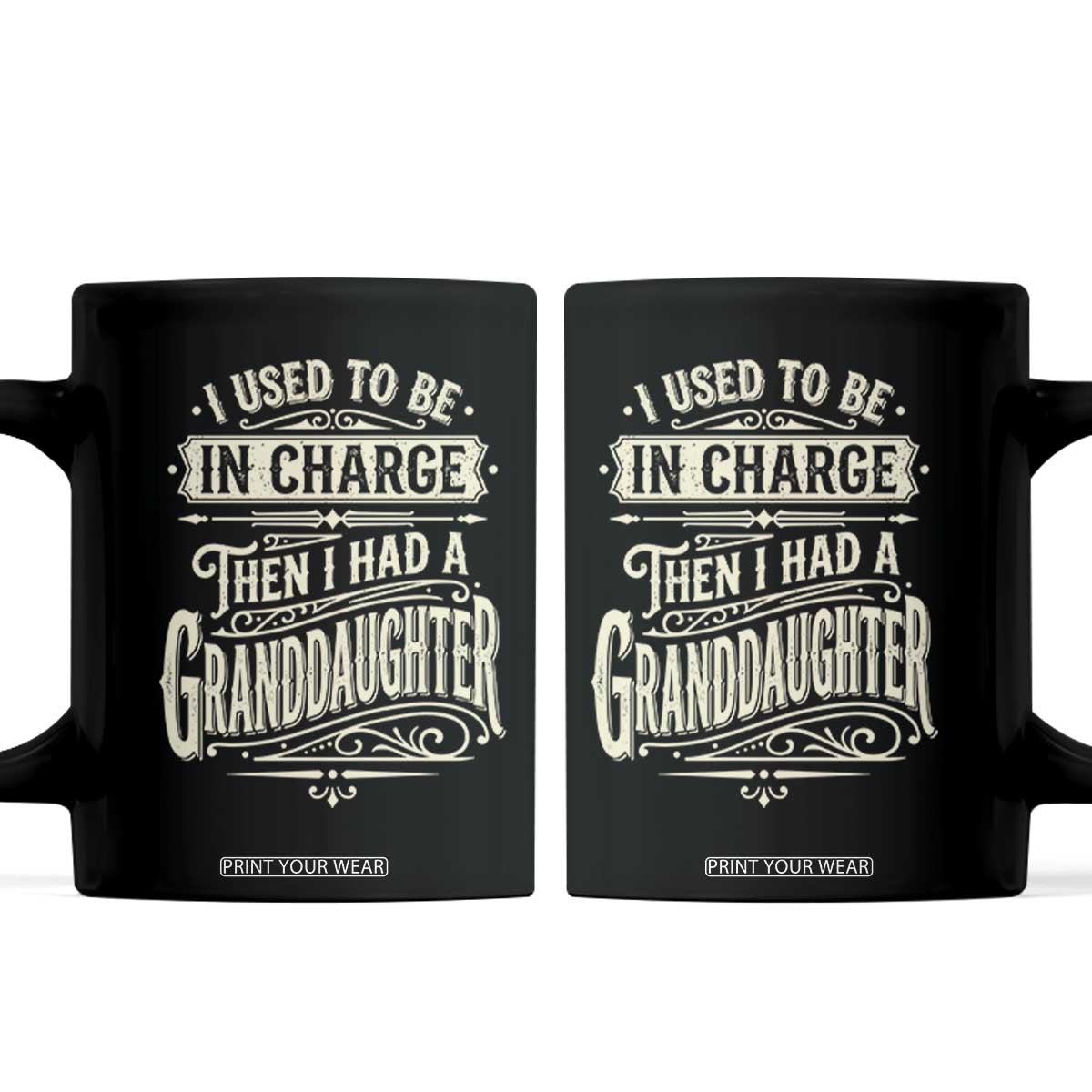 Vintage Style Western Funny Grandpas Girls Coffee Mug I Used To Be In Charge Then I Had A Granddaughter Retro Look