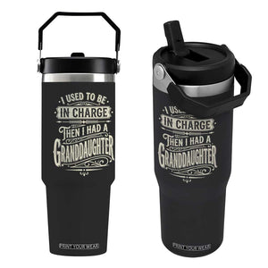 Vintage Style Western Funny Grandpas Girls Flip Straw Tumbler I Used To Be In Charge Then I Had A Granddaughter Retro Look TS02 One Size: 30 oz Black Print Your Wear