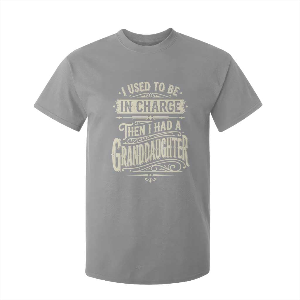 Vintage Style Western Funny Grandpas Girls T Shirt For Kid I Used To Be In Charge Then I Had A Granddaughter Retro Look TS02 Sport Gray Print Your Wear