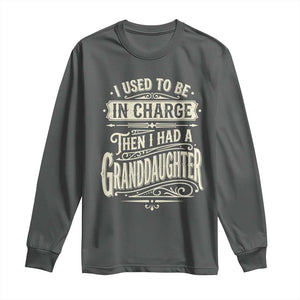 Vintage Style Western Funny Grandpas Girls Long Sleeve Shirt I Used To Be In Charge Then I Had A Granddaughter Retro Look TS02 Dark Heather Print Your Wear