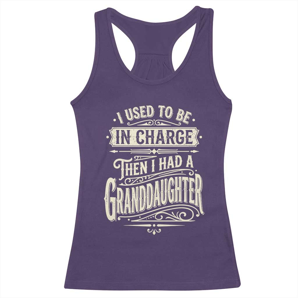 Vintage Style Western Funny Grandpas Girls Racerback Tank Top I Used To Be In Charge Then I Had A Granddaughter Retro Look TS02 Purple Print Your Wear