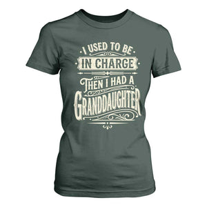 Vintage Style Western Funny Grandpas Girls T Shirt For Women I Used To Be In Charge Then I Had A Granddaughter Retro Look