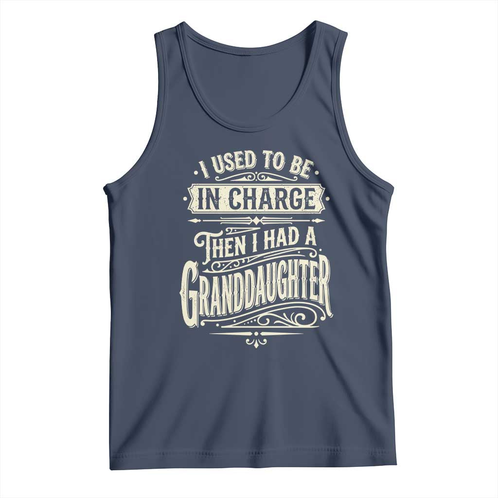 Vintage Style Western Funny Grandpas Girls Tank Top I Used To Be In Charge Then I Had A Granddaughter Retro Look TS02 Navy Print Your Wear