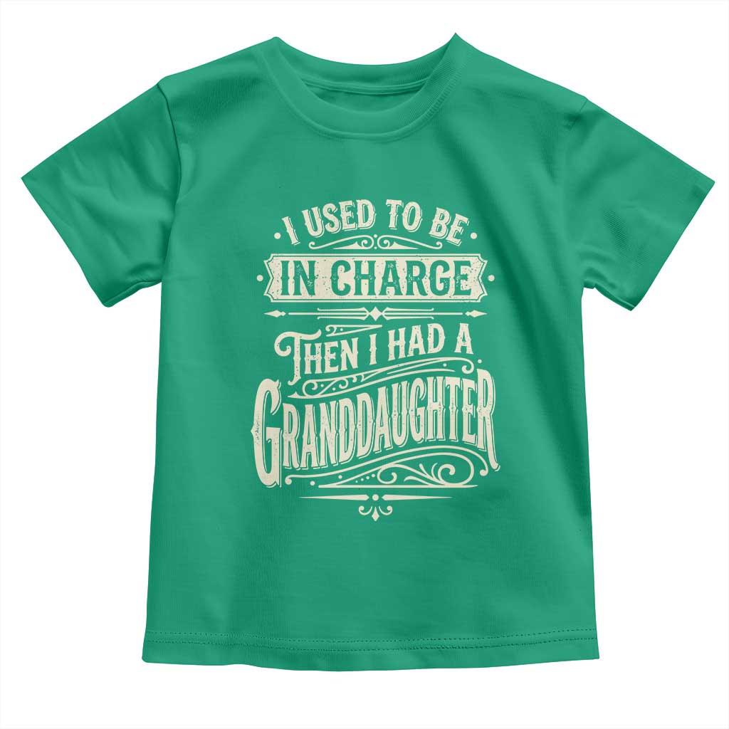 Vintage Style Western Funny Grandpas Girls Toddler T Shirt I Used To Be In Charge Then I Had A Granddaughter Retro Look TS02 Irish Green Print Your Wear