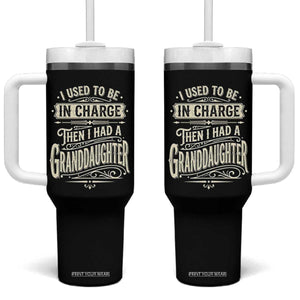 Vintage Style Western Funny Grandpas Girls Tumbler With Handle I Used To Be In Charge Then I Had A Granddaughter Retro Look TS02 One Size: 40 oz Black Print Your Wear