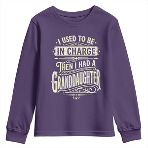 Vintage Style Western Funny Grandpas Girls Youth Sweatshirt I Used To Be In Charge Then I Had A Granddaughter Retro Look TS02 Purple Print Your Wear