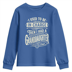 Vintage Style Western Funny Grandpas Girls Youth Sweatshirt I Used To Be In Charge Then I Had A Granddaughter Retro Look TS02 Royal Blue Print Your Wear