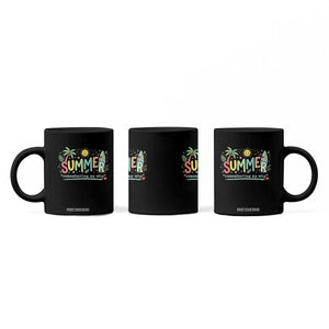 Summer Remembering My Why Coffee Mug Cute Tropical Beach Palm Tree Surfboard Teacher Graphic