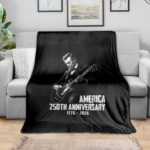 America 250th Anniversary Abraham Lincoln Rock Star Throw Blanket Funny Electric Guitar Player 1776 to 2026 Semiquincentennial TS02 Print Your Wear