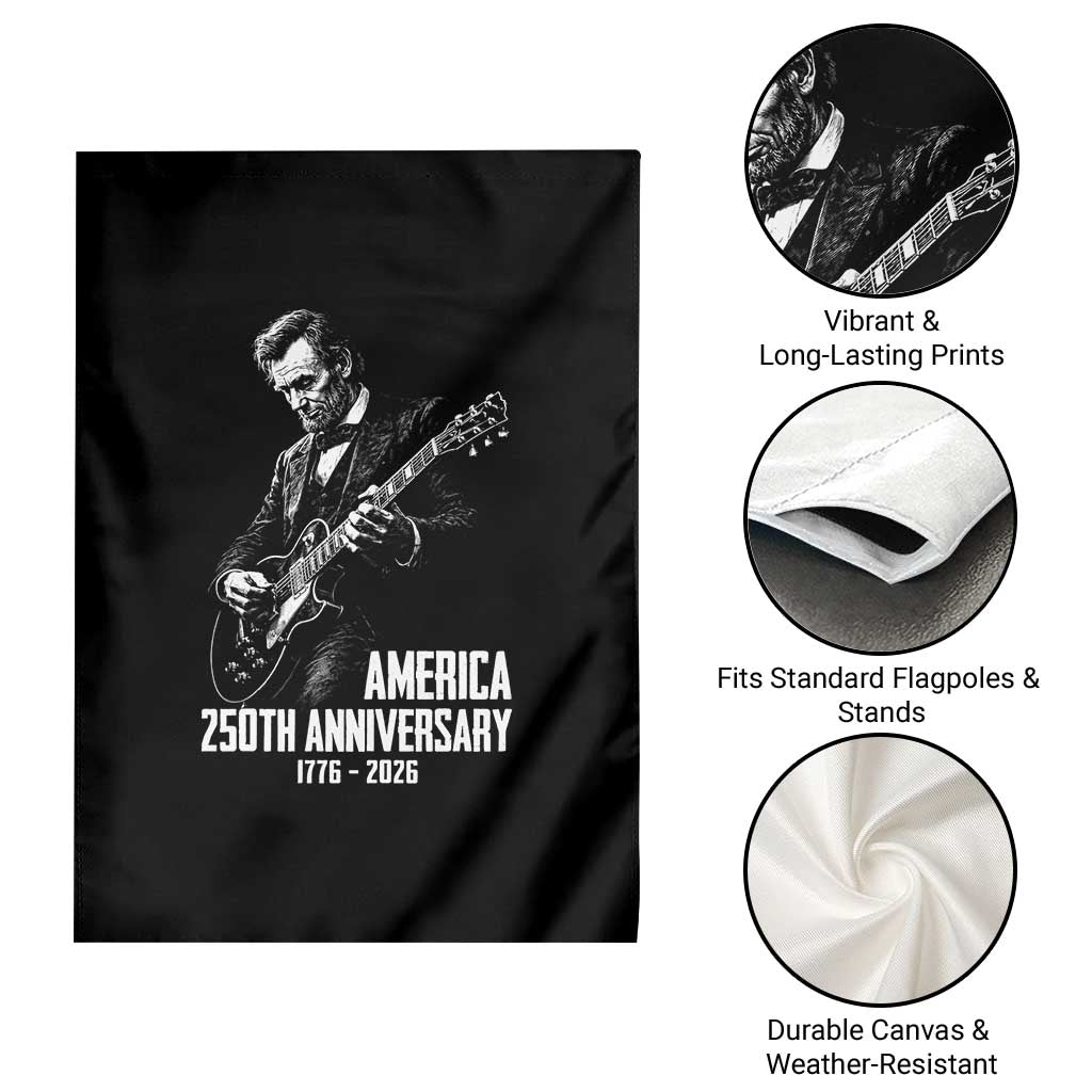 America 250th Anniversary Abraham Lincoln Rock Star Garden Flag Funny Electric Guitar Player 1776 to 2026 Semiquincentennial TS02 Print Your Wear