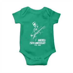 America 250th Anniversary Abraham Lincoln Rock Star Baby Onesie Funny Electric Guitar Player 1776 to 2026 Semiquincentennial TS02 Irish Green Print Your Wear