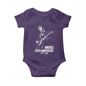 America 250th Anniversary Abraham Lincoln Rock Star Baby Onesie Funny Electric Guitar Player 1776 to 2026 Semiquincentennial TS02 Purple Print Your Wear