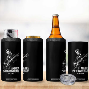 America 250th Anniversary Abraham Lincoln Rock Star 4 in 1 Can Cooler Tumbler Funny Electric Guitar Player 1776 to 2026 Semiquincentennial TS02 Print Your Wear
