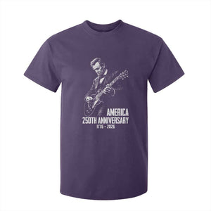 America 250th Anniversary Abraham Lincoln Rock Star T Shirt For Kid Funny Electric Guitar Player 1776 to 2026 Semiquincentennial TS02 Purple Print Your Wear