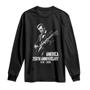 America 250th Anniversary Abraham Lincoln Rock Star Long Sleeve Shirt Funny Electric Guitar Player 1776 to 2026 Semiquincentennial TS02 Black Print Your Wear