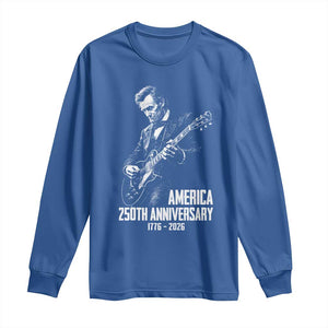 America 250th Anniversary Abraham Lincoln Rock Star Long Sleeve Shirt Funny Electric Guitar Player 1776 to 2026 Semiquincentennial TS02 Royal Blue Print Your Wear