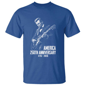 America 250th Anniversary Abraham Lincoln Rock Star T Shirt Funny Electric Guitar Player 1776 to 2026 Semiquincentennial