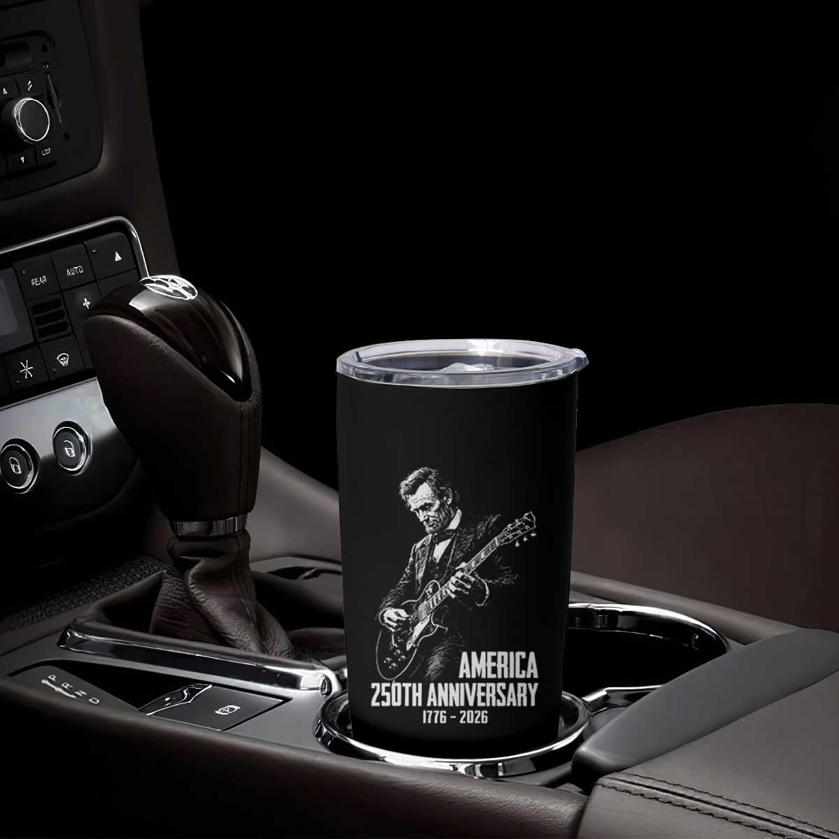 America 250th Anniversary Abraham Lincoln Rock Star Tumbler Cup Funny Electric Guitar Player 1776 to 2026 Semiquincentennial TS02 Print Your Wear