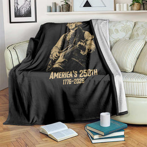 America's 250th George Washington Rock Star Throw Blanket Funny Electric Guitar Player Vintage 1776 to 2026 Semiquincentennial TS02 Print Your Wear