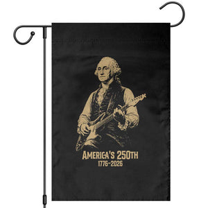 America's 250th George Washington Rock Star Garden Flag Funny Electric Guitar Player Vintage 1776 to 2026 Semiquincentennial TS02 Black Print Your Wear