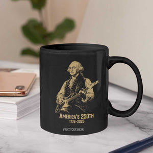 America's 250th George Washington Rock Star Coffee Mug Funny Electric Guitar Player Vintage 1776 to 2026 Semiquincentennial TS02 Print Your Wear