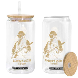 America's 250th George Washington Rock Star Glass Can Funny Electric Guitar Player Vintage 1776 to 2026 Semiquincentennial TS02 Print Your Wear