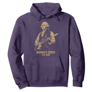 America's 250th George Washington Rock Star Hoodie Funny Electric Guitar Player Vintage 1776 to 2026 Semiquincentennial TS02 Purple Print Your Wear