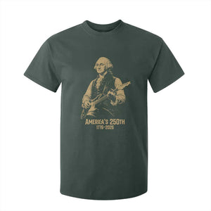 America's 250th George Washington Rock Star T Shirt For Kid Funny Electric Guitar Player Vintage 1776 to 2026 Semiquincentennial TS02 Dark Forest Green Print Your Wear