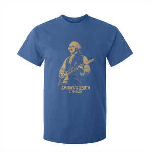 America's 250th George Washington Rock Star T Shirt For Kid Funny Electric Guitar Player Vintage 1776 to 2026 Semiquincentennial TS02 Royal Blue Print Your Wear