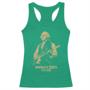America's 250th George Washington Rock Star Racerback Tank Top Funny Electric Guitar Player Vintage 1776 to 2026 Semiquincentennial TS02 Irish Green Print Your Wear