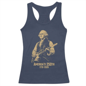 America's 250th George Washington Rock Star Racerback Tank Top Funny Electric Guitar Player Vintage 1776 to 2026 Semiquincentennial TS02 Navy Print Your Wear