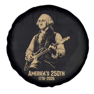 America's 250th George Washington Rock Star Spare Tire Cover Funny Electric Guitar Player Vintage 1776 to 2026 Semiquincentennial TS02 Print Your Wear