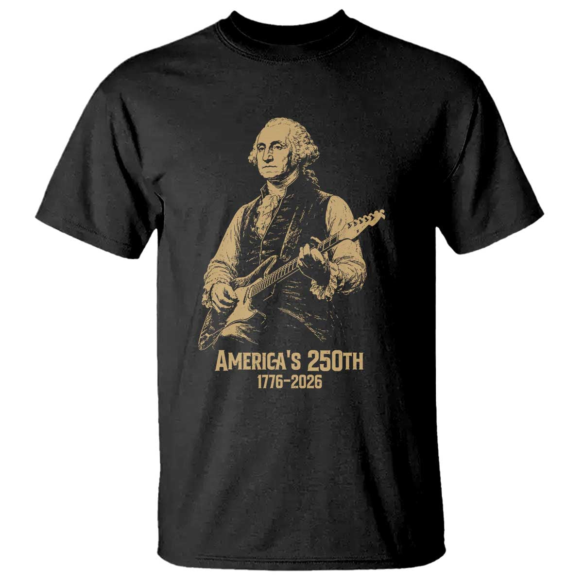 America's 250th George Washington Rock Star T Shirt Funny Electric Guitar Player Vintage 1776 to 2026 Semiquincentennial