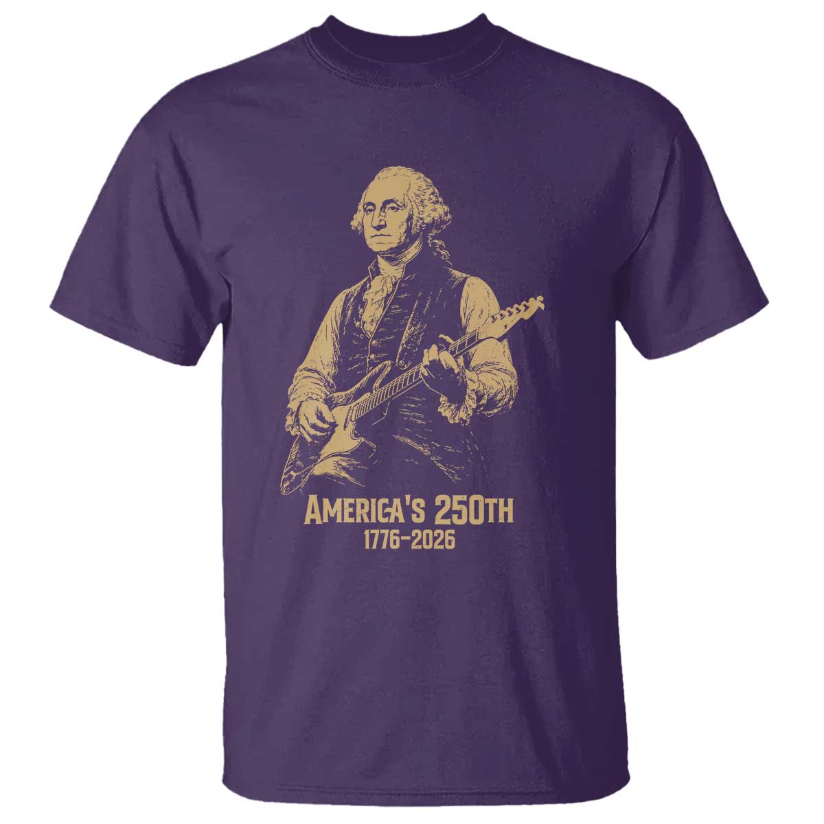 America's 250th George Washington Rock Star T Shirt Funny Electric Guitar Player Vintage 1776 to 2026 Semiquincentennial TS02 Purple Print Your Wear