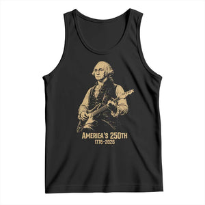 America's 250th George Washington Rock Star Tank Top Funny Electric Guitar Player Vintage 1776 to 2026 Semiquincentennial TS02 Black Print Your Wear