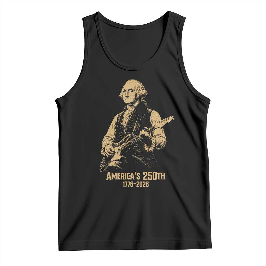 America's 250th George Washington Rock Star Tank Top Funny Electric Guitar Player Vintage 1776 to 2026 Semiquincentennial