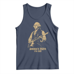 America's 250th George Washington Rock Star Tank Top Funny Electric Guitar Player Vintage 1776 to 2026 Semiquincentennial TS02 Navy Print Your Wear