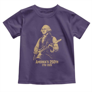 America's 250th George Washington Rock Star Toddler T Shirt Funny Electric Guitar Player Vintage 1776 to 2026 Semiquincentennial TS02 Purple Print Your Wear