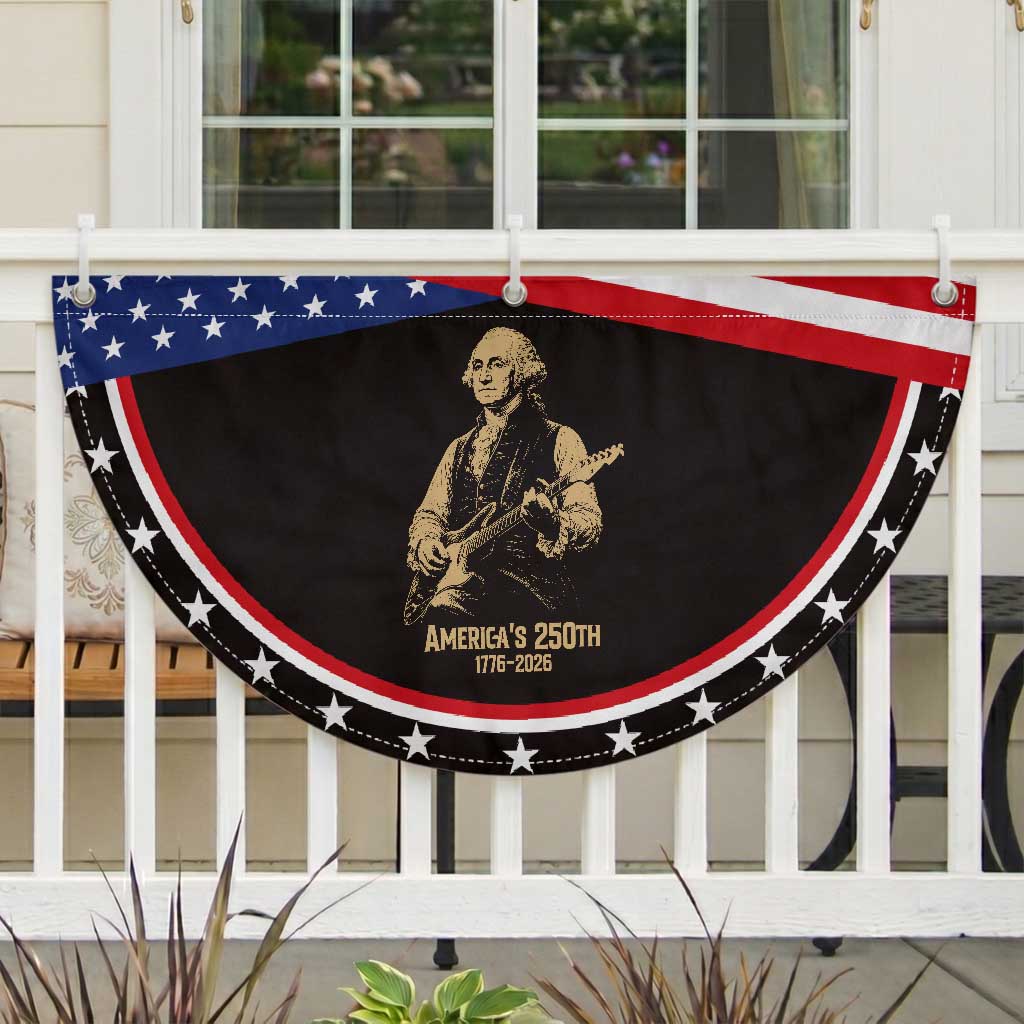 America's 250th George Washington Rock Star Patriotic Fan Flag Funny Electric Guitar Player Vintage 1776 to 2026 Semiquincentennial